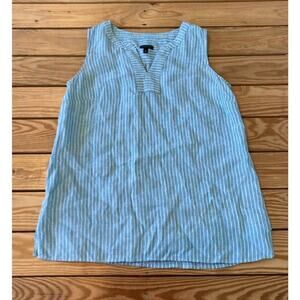 Talbots Blue and White Striped Blouse